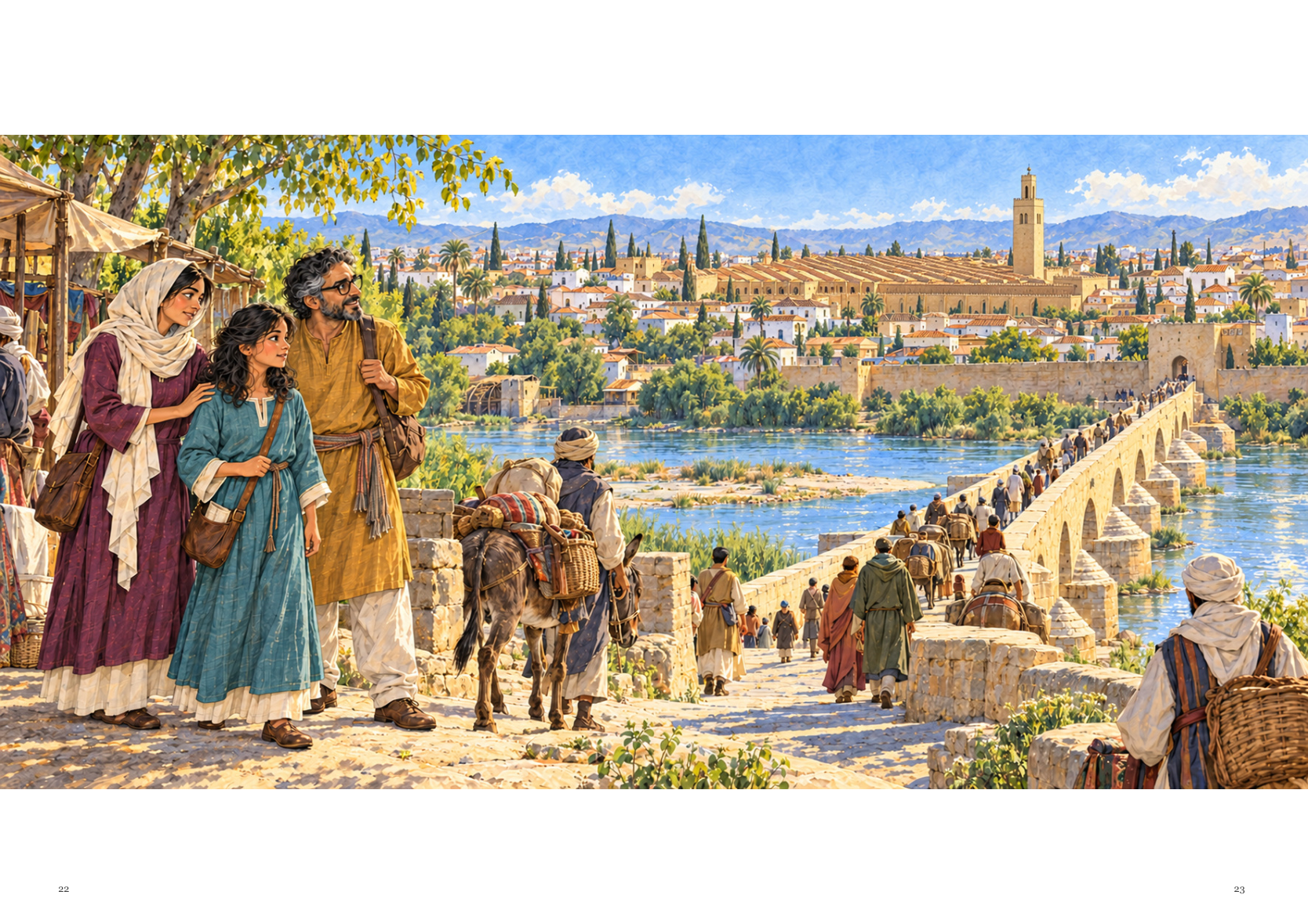 Genuine consecutive PDF pages 24–25 · arrival across the river.