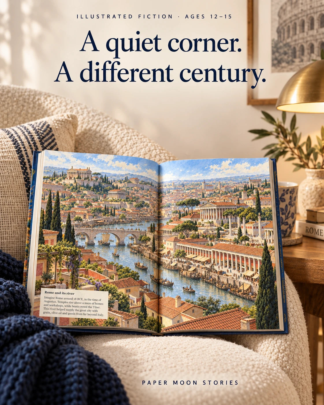 A whole city waiting between the pages; illustrative book photograph